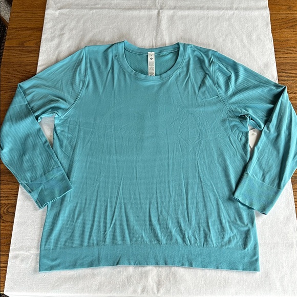 lululemon athletica Tops - Lululemon Swiftly Relaxed Long Sleeve Shirt Washed Blue 14 NWT WBLE